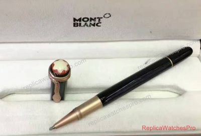 Montblanc Snake Pen Replica Heritage Collection Rouge et Noir Black & Rose Gold Clip Rollerball